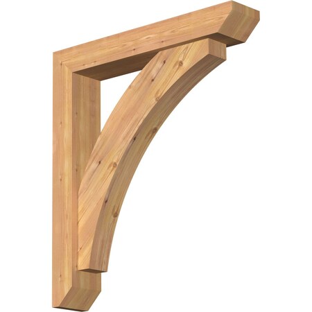 Ekena Millwork Thorton Slat Smooth Bracket w/ Offset Brace, Western Red Cedar, 5 1/2"W x 30"D x 34"H BKT0604X30X34THR06SWR